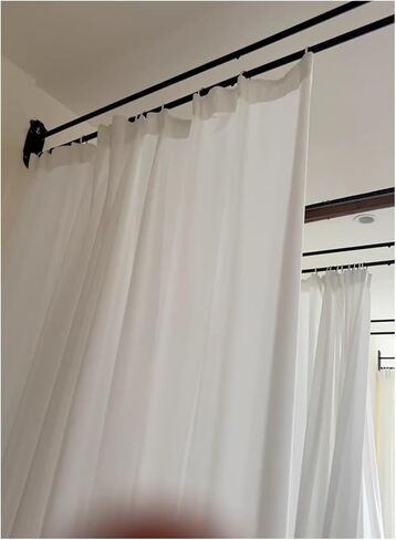 White Privacy Partition Curtain for Salon - Wall Mounted Support Rod, Temporary Divider for Beauty Salon & Home, Hanging Privacy Screen, 230cm Long, 1 Set in Saudi Arabia