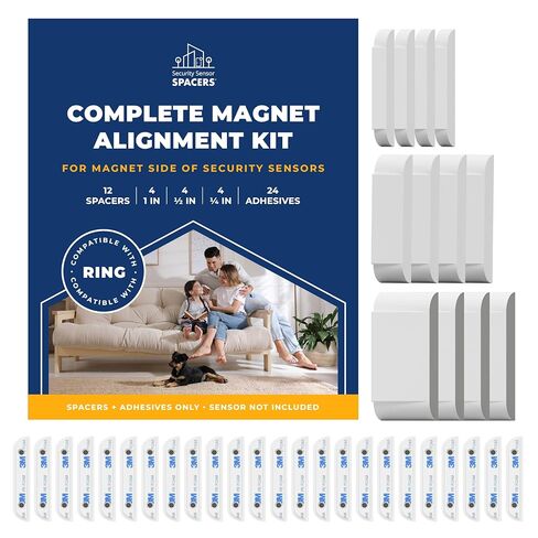 Adhesive Replacement Tape & Sensor Risers Bundle for ADT | Includes 24 Magnet Adhesives and 12 ADT Contact Sensor Spacers - Complete Home Sensor Installation Solution [Device/Magnet NOT Included] in Saudi Arabia