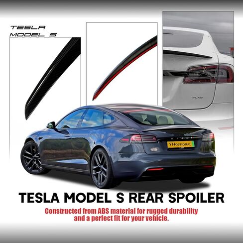 جناح خلفي لجناح السيارة موديل 2012-2024 Tesla Model S، ملحقات جناح Tesla Model S (أسود لامع) in Kuwait