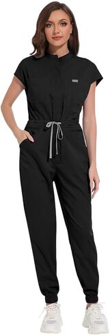 niaahinn Women's Stretch Scrub Jumpsuit - Medical Uniform with Pockets, Breathable Nurse Scrub Set for Hospital, Dental in Saudi Arabia