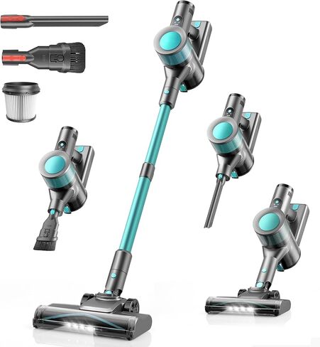 Dzaki Cordless Vacuum Cleaner, Stick Vacuum with Smart LED Display, 50KPA 55Mins Vacuum Cleaners for Home, Powerful Suction, Anti-Tangled Lightweight Rechargeable Vac for Pet Hair, Carpet in Saudi Arabia