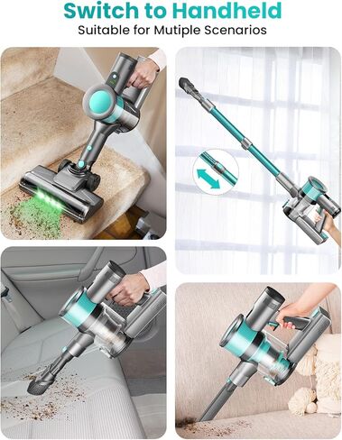 Dzaki Cordless Vacuum Cleaner, Stick Vacuum with Smart LED Display, 50KPA 55Mins Vacuum Cleaners for Home, Powerful Suction, Anti-Tangled Lightweight Rechargeable Vac for Pet Hair, Carpet in Saudi Arabia