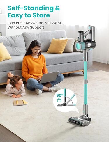 Dzaki Cordless Vacuum Cleaner, Stick Vacuum with Smart LED Display, 50KPA 55Mins Vacuum Cleaners for Home, Powerful Suction, Anti-Tangled Lightweight Rechargeable Vac for Pet Hair, Carpet in Saudi Arabia