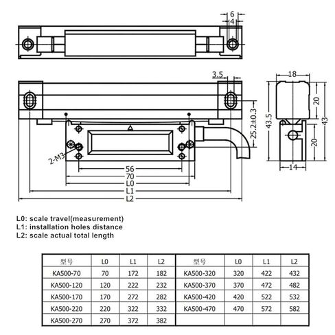 KA-500 220mm 5um Linear Sensors, Optical Encoder Grating Ruler Sensor, 1pc in Saudi Arabia