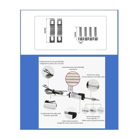 KTR Automatic Reset Type 50mm Linear Sensor, Electronic Ruler Miniature Spring Displacement Transduce, 1pc in Saudi Arabia