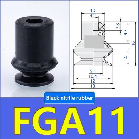 3Pcs Industrial Pneumatic Accessories Mechanical arm Vacuum Suction Cup Strong Suction Power FGA11 14 16 20 22 25 33 43 53 63 78(FGA11 Black) in Saudi Arabia