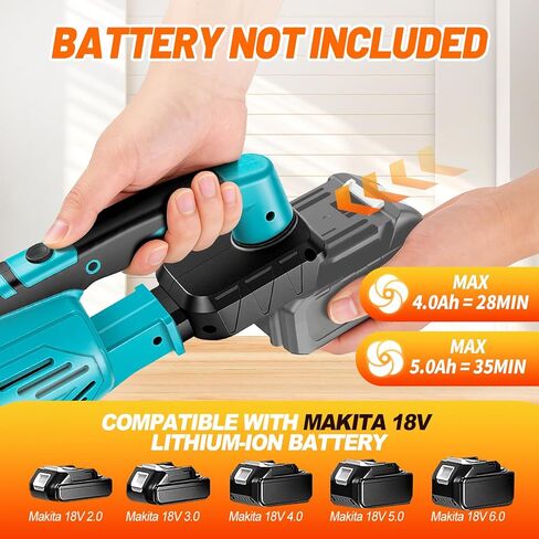 مكنسة كهربائية لاسلكية متوافقة مع بطارية ماكيتا 18 فولت (الأداة فقط)، مكنسة كهربائية محمولة 36 CFM للمنزل والسيارة وشعر الحيوانات الأليفة، مع فوهات 4 في 1 و3 فلتر HEPA، بدون بطارية in Kuwait