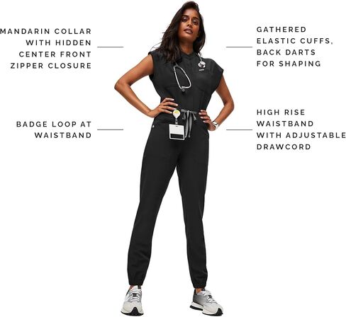 FIGS Women's Rafaela Cargo Jogger Scrubjumpsuit - Black S in Saudi Arabia