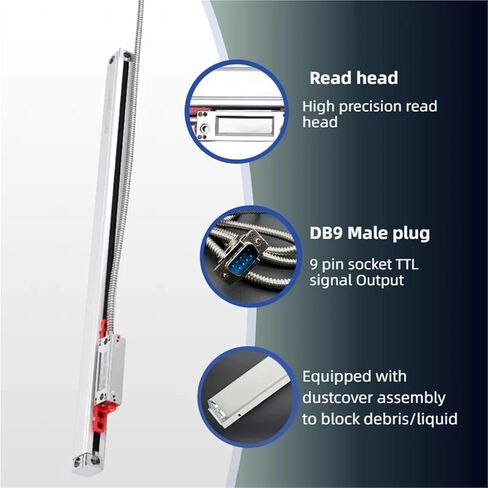 Optical Grating Ruler Sensor, 5um Linear Scale, for Turning Lathe Milling DRO Display KA300 TTL 70mm~420mm, 1pc(KA300-5um-70mm) in Saudi Arabia