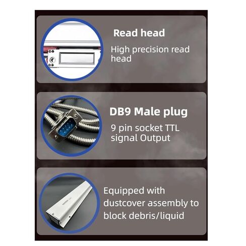 Optical Grating Ruler Sensor, 5um Linear Scale, for Turning Lathe Milling DRO Display KA300 TTL 70mm~420mm, 1pc(KA300-5um-70mm) in Saudi Arabia