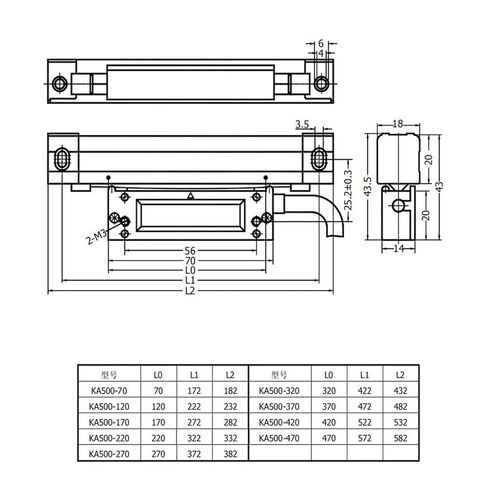 NDDRPFSQQ التشفير الخطي KA500 KA-500 18*20 لآلات CNC الصغيرة DB9 مستشعر مسطرة بصرية (KA500-320) in Saudi Arabia