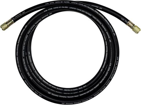2026 ترقية 15712 3/8 "HVAC خرطوم مكنسة/شحن، 12 قدم، تركيبات 3/8"x3/8"، ضغط العمل: 600 رطل لكل بوصة مربعة؛ ضغط الانفجار: 3000 رطل لكل بوصة مربعة، أسود، متوافق مع معظم معدات التبريد وتكييف الهواء in Kuwait