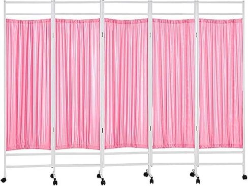 Folding Privacy Screen - 3/4/5/6 Panel Room Divider on Wheels for Salon, Clinic, Hospital & Ward - Sturdy Metal Partition for Enhanced Privacy & Space Management in Saudi Arabia