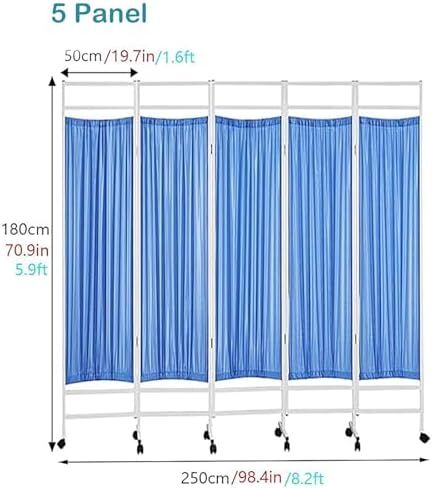 Folding Privacy Screen - 3/4/5/6 Panel Room Divider on Wheels for Salon, Clinic, Hospital & Ward - Sturdy Metal Partition for Enhanced Privacy & Space Management in Saudi Arabia
