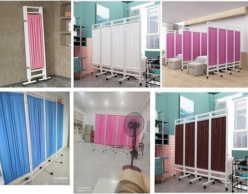 Folding Privacy Screen - 3/4/5/6 Panel Room Divider on Wheels for Salon, Clinic, Hospital & Ward - Sturdy Metal Partition for Enhanced Privacy & Space Management in Saudi Arabia