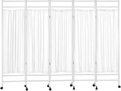 Folding Privacy Screen - 3/4/5/6 Panel Room Divider on Wheels for Salon, Clinic, Hospital & Ward - Sturdy Metal Partition for Enhanced Privacy & Space Management in Saudi Arabia