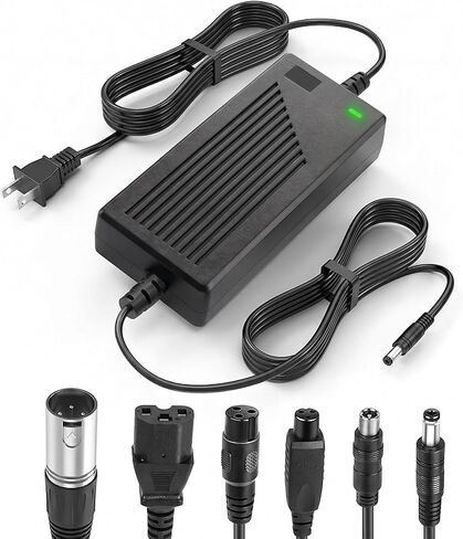 54.6V 2A Lithium Battery Charger with 7-in-1 Connector for 48V Li-ion Battery Packs, 48V Power Adapter with Smart Charging and Automatic Shut-Off Upon Full Charge in Saudi Arabia