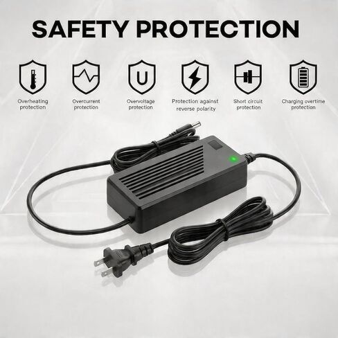 54.6V 2A Lithium Battery Charger with 7-in-1 Connector for 48V Li-ion Battery Packs, 48V Power Adapter with Smart Charging and Automatic Shut-Off Upon Full Charge in Saudi Arabia