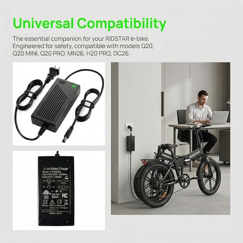 54.6V 2A Lithium Battery Charger with 7-in-1 Connector for 48V Li-ion Battery Packs, 48V Power Adapter with Smart Charging and Automatic Shut-Off Upon Full Charge in Saudi Arabia