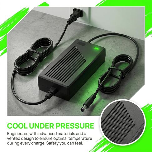 54.6V 2A Lithium Battery Charger with 7-in-1 Connector for 48V Li-ion Battery Packs, 48V Power Adapter with Smart Charging and Automatic Shut-Off Upon Full Charge in Saudi Arabia