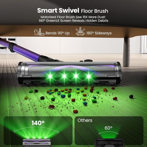 Cordless Vacuum Cleaner,75Min Runtime,600W 65KPA Dual Motor Pet Hair Vacuum for Home with AI Auto Suction,Stick Vacuums with Self-Standing Design,for Carpet,Hardwood Floors,Valentine's Day Gift Ideas in Saudi Arabia