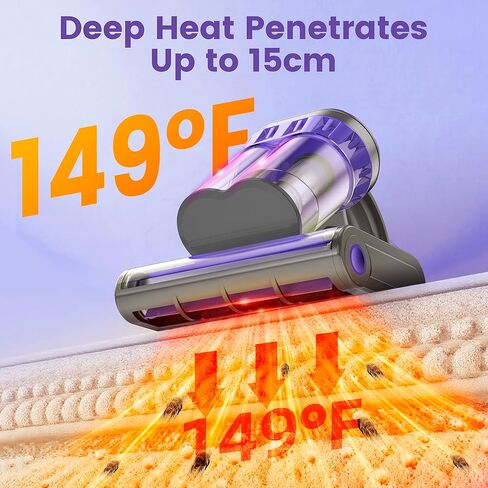Mattress Vacuum Cleaner, Handheld Bed Vacuum Cleaner with 16Kpa Suction, 253.7nm UV-C Light, 149℉ Hot Air, Double-Cup Handheld Vacuums for Bed, Sofa, Couch, Crib (Corded, 550W) in Saudi Arabia
