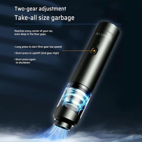 Portable Mini Cordless Car Vacuum with 16000pa, Blow & Suction 2 in 1, Type-C Charge, 2 Suction Modes, Handheld, Office Desk, Couchs, Hidden Areas in Saudi Arabia