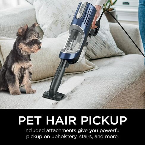 مكنسة Shark HZ600 Ultralight Pet Pro السلكية مع زعانف قوية وفرشاة التنظيف الذاتي، تتحول إلى مكنسة كهربائية يدوية، وأدوات شقوق وتنجيد للحيوانات الأليفة، باللون الأزرق (متجددة) in Saudi Arabia