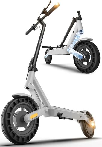 Electric Scooter for Adults with Double Swing-Arm Suspension, 600W Motor & 21-Mile Range - 10" Tires & Full 360° Lights in Saudi Arabia