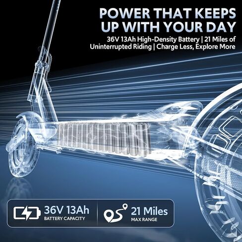 Electric Scooter for Adults with Double Swing-Arm Suspension, 600W Motor & 21-Mile Range - 10" Tires & Full 360° Lights in Saudi Arabia
