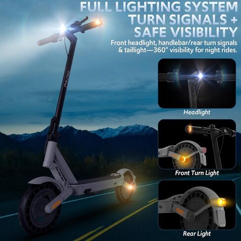 Electric Scooter for Adults with Double Swing-Arm Suspension, 600W Motor & 21-Mile Range - 10" Tires & Full 360° Lights in Saudi Arabia