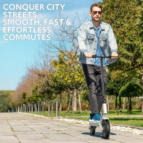 Electric Scooter for Adults with Double Swing-Arm Suspension, 600W Motor & 21-Mile Range - 10" Tires & Full 360° Lights in Saudi Arabia