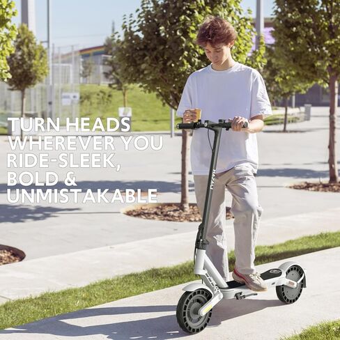 Electric Scooter for Adults with Double Swing-Arm Suspension, 600W Motor & 21-Mile Range - 10" Tires & Full 360° Lights in Saudi Arabia