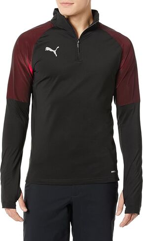 Puma Men's FTBLNXT 1/4 Zip TOP, Black/red Blast, S in Saudi Arabia