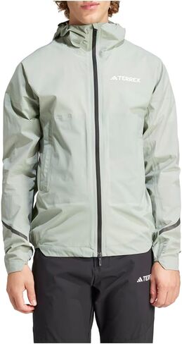 جاكيت رجالي من adidas Terrex Xperior 2.5L خفيف للمشي لمسافات طويلة ملابس خارجية رياضية وجيوب غير رسمية - أخضر in Saudi Arabia