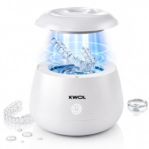 Ultrasonic Retainer Cleaner Machine - 48kHz Aligner and Denture Cleaner for Mouth Guard, Night Guard, Dental Trays, Braces, Toothbrush Heads and Jewelry with 200ml Capacity in Saudi Arabia