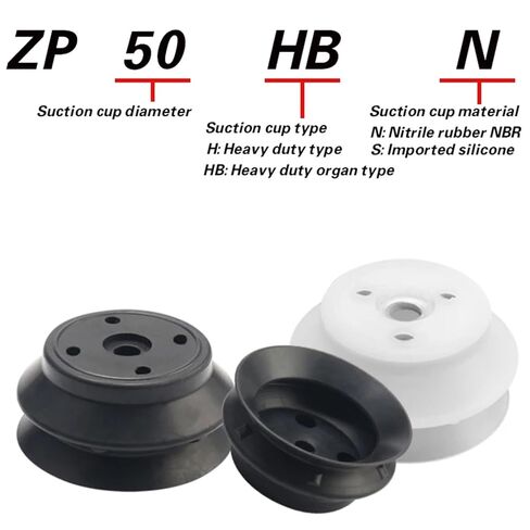 1pcs Vacuum Suction Cup Industrial ZPT-HB40/50/63/80/100/125 Double-Layer Silicone Heavy-Duty Pneumatic(ZP125HBN) in Saudi Arabia