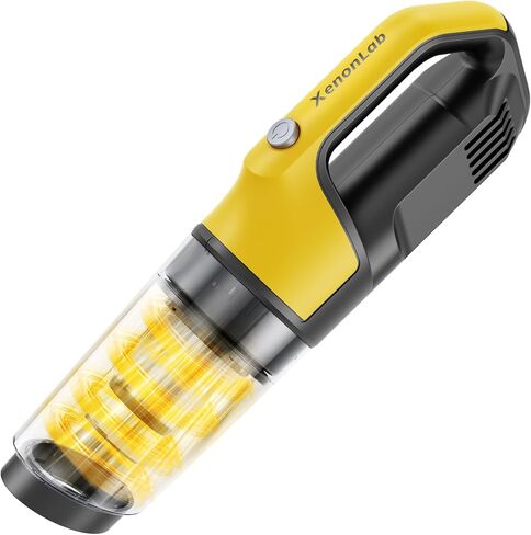 Handheld Vacuum Cordless Car Office Home Pets Hair (Yellow and Black) in Saudi Arabia