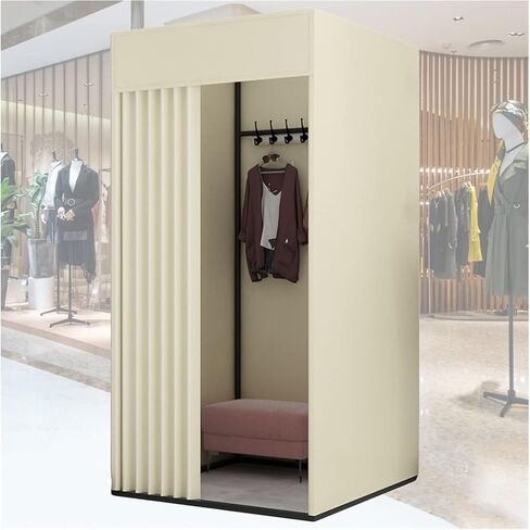 Clothing Store Fitting Room Curtains Privacy Screen with Grommets Moving Track Locker Room for Office Clothing Store Dormitory 3 Sizes(85x100x200cm) in Saudi Arabia