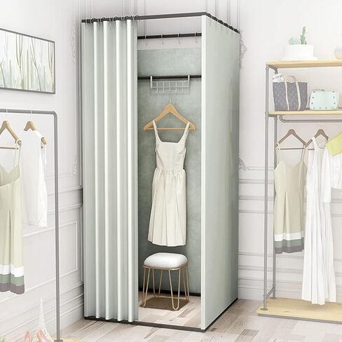 with Grommets Suitable for Office Clothing Shop Dorm Room Mobile Tracking Storage Room, Clothing Shop Fitting Room Curtains to Protect Privacy Screen(100x100x200cm) in Saudi Arabia