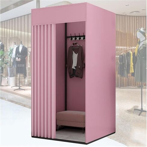 Curtain Privacy Screen with Grommets Mobile Track Storage Cabinet Room for Office Clothing Store Dormitory 3 Sizes(85x100x200cm) in Saudi Arabia