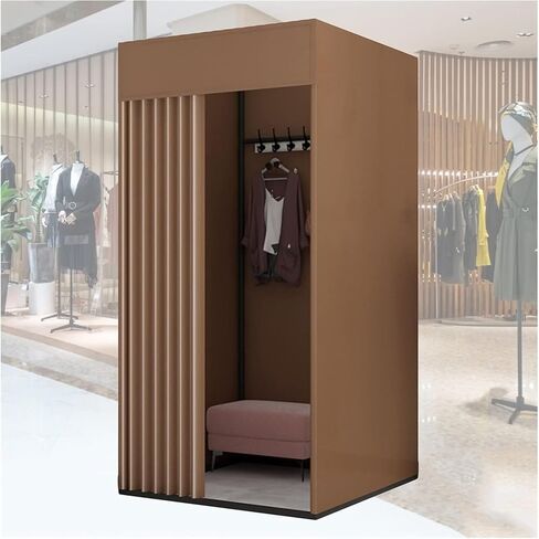 Curtain Privacy Screen with Grommets Mobile Track Storage Cabinet Room for Office Clothing Store Dormitory 3 Sizes(85x100x200cm) in Saudi Arabia