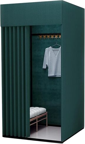 Clothing Store Fitting Room Privacy Partition with Curtain Kit Hooks Moving Tracks Dressing Room Shopping Centre Office(100 * 80 * 200cm) in Saudi Arabia