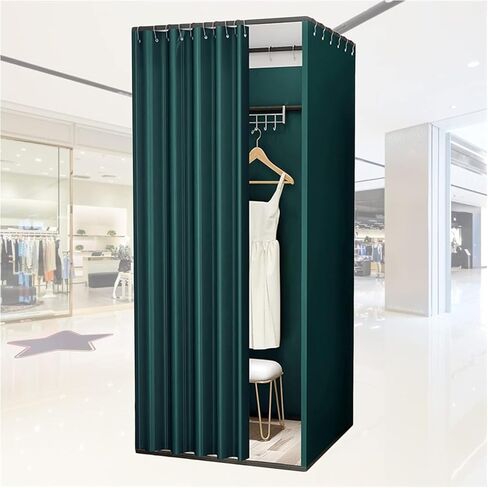 Temporary Privacy Screen Partition for Fitting Rooms for Garment Store Dormitory Mobile Track Individual Changing Rooms with Curtain Kit 2 Sizes(85x85x200cm) in Saudi Arabia