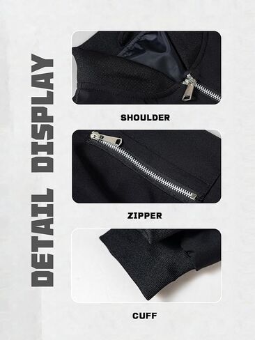 Men's Sporty Baseball Jacket, Casual Street Style, Machine Washable, Urban Leisure Outerwear Black in Saudi Arabia