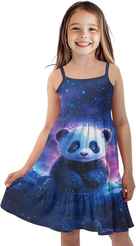فساتين Youngerbaby للفتيات مقاس 3-14 بحزام سباغيتي وياقة دائرية، فساتين أنيقة لملابس العودة إلى المدرسة in Kuwait