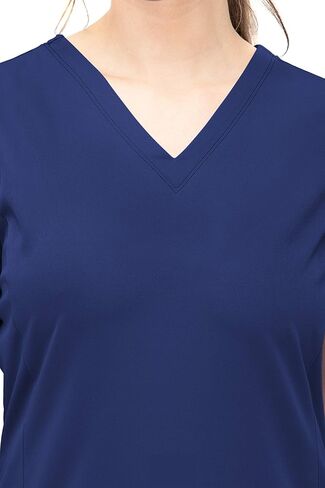 للنساء 2 جيب، قميص نسائي برقبة على شكل حرف V مقاس عادي - قميص طبي أنيق للنساء 3002 Chloe - X-Large Navy in Saudi Arabia