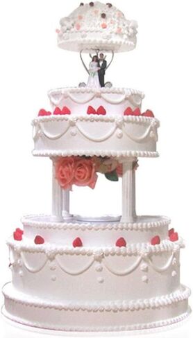 UPKOCH 8 Pcs Cake Support Rods 6.7 Inch Roman Column Plastic Pillars with Square Base Tiered Cake Stands for Wedding Birthday Party Decoration in Saudi Arabia