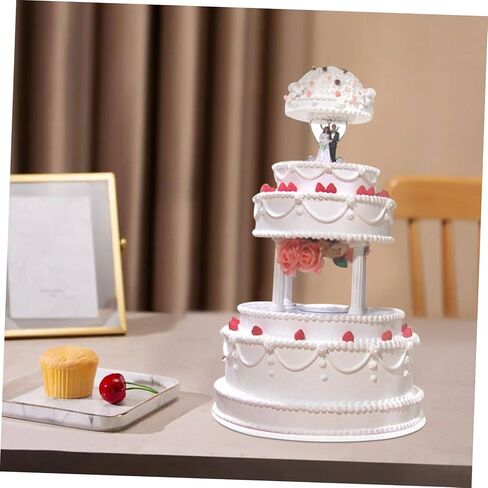 UPKOCH 8 Pcs Cake Support Rods 6.7 Inch Roman Column Plastic Pillars with Square Base Tiered Cake Stands for Wedding Birthday Party Decoration in Saudi Arabia
