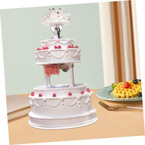 UPKOCH 8 Pcs Cake Support Rods 6.7 Inch Roman Column Plastic Pillars with Square Base Tiered Cake Stands for Wedding Birthday Party Decoration in Saudi Arabia
